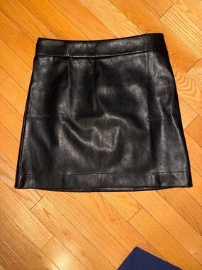 J. Crew Factory Black Faux Leather Mini Skirt